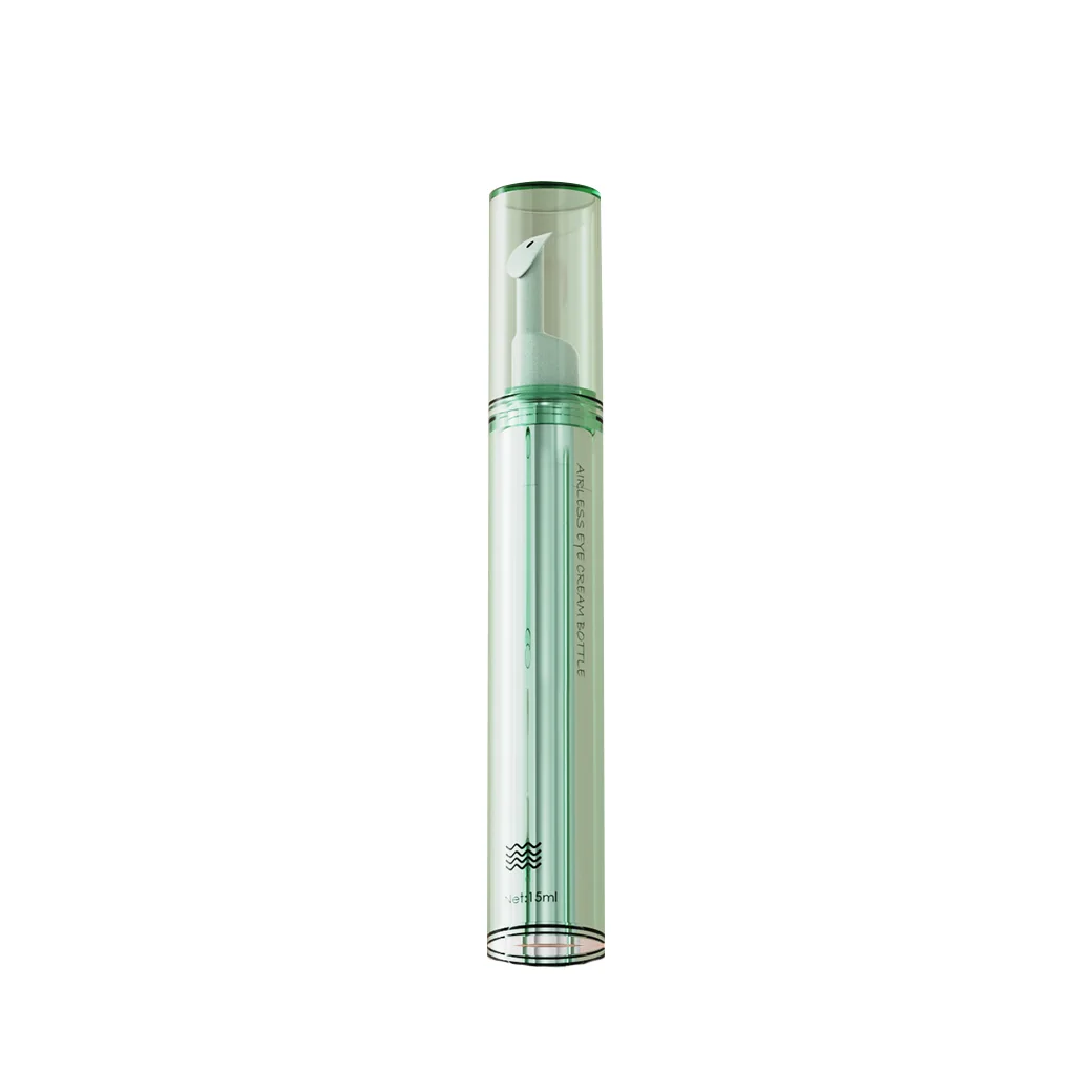 Translucent green cosmetic bottle